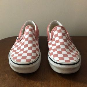 Pink Checkered Vans Slip-On